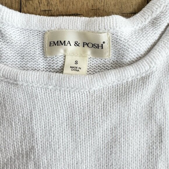 White Sleeveless Dress with Fringe Hem Cotton blend - Picture 6 of 7